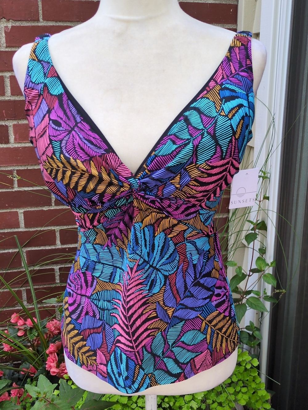 NWT Sunsets Panama Palms Forever Tankini 34E 32F 30G